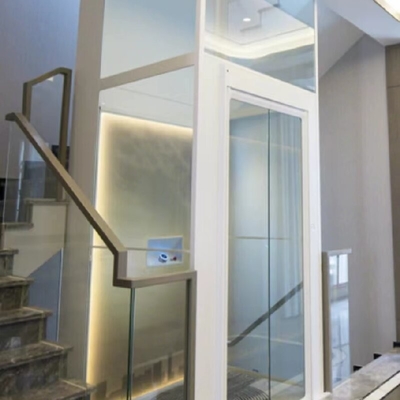 Single Phase Aluminium Alloy Cabin Elevator With 2.9 Meter Long Large Cylinders And Automatic Door