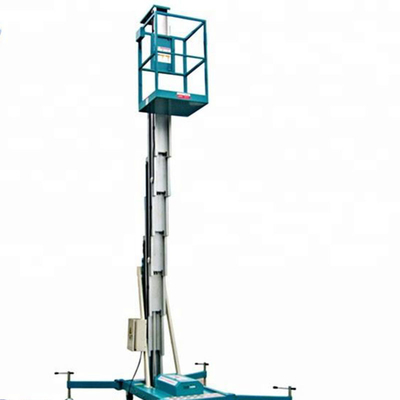 4-14m Hydraulic Electric Aerial Telescopic Double Mast Lift 100kg For Work Platform