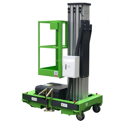 6m Height Double Masters Aluminum Hydraulic Man Lift For Maintenance