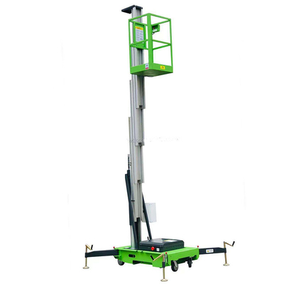 6m Height Double Masters Aluminum Hydraulic Man Lift For Maintenance