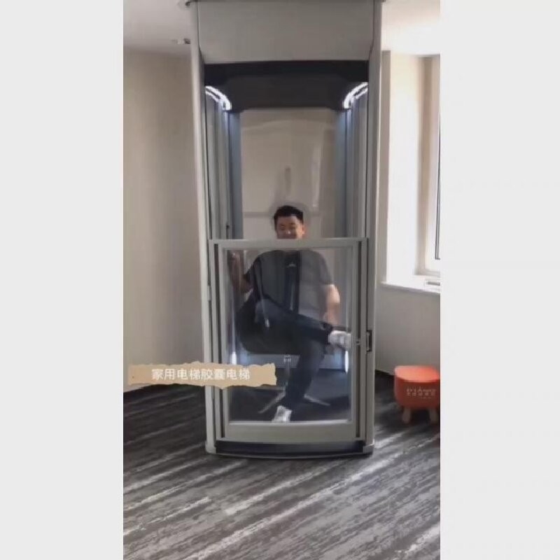 Limited Space Capsule Elevator Automatic Door Type Gearless Home Elevators 025-0.4 m/s