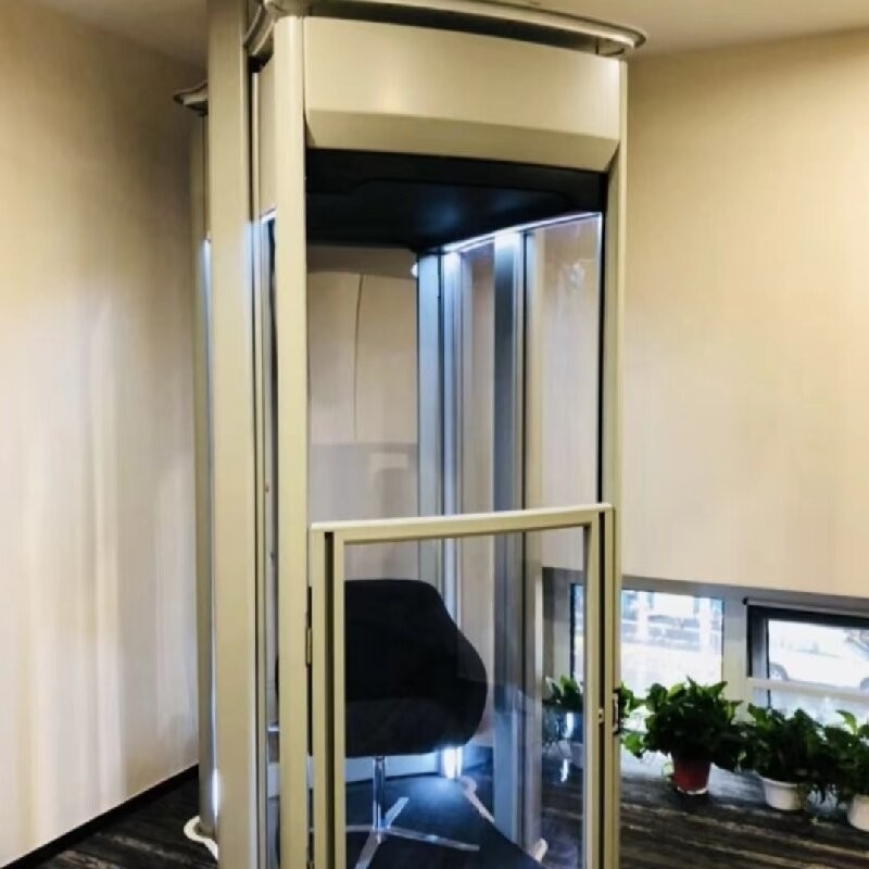 Customized Capsule Elevators Round Abnormity Cabin For 2 Floor Capsule Lift For Home Size