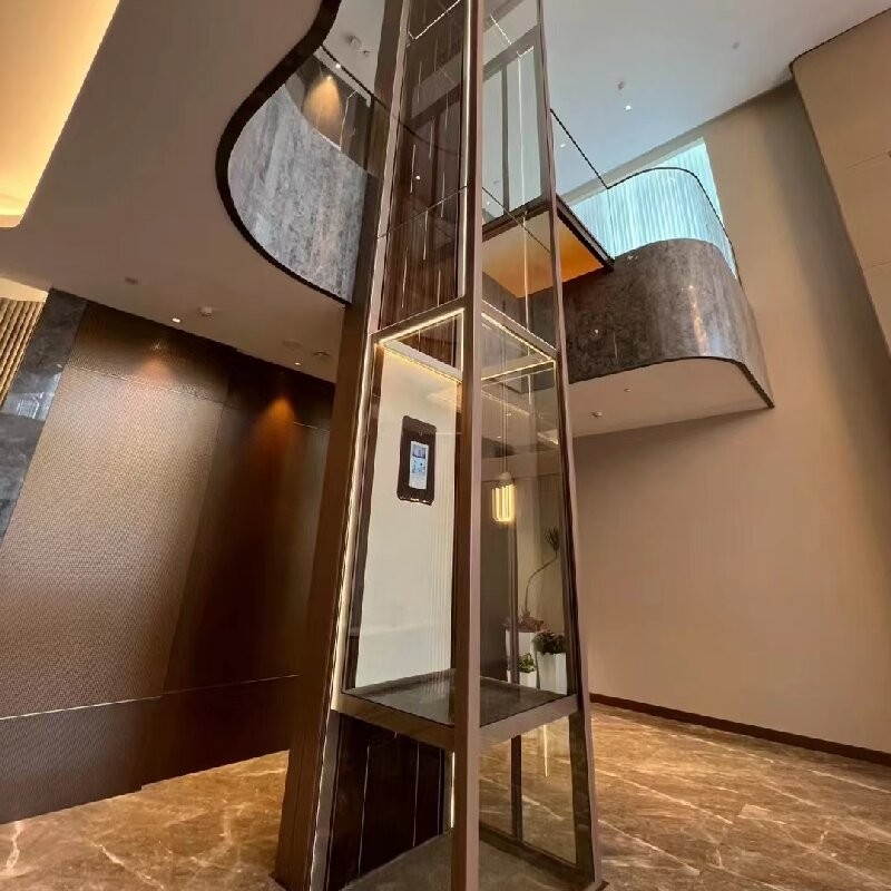 Aluminium Alloy 304# Ss Cabin Elevator Home Hydraulic Elevator Microprocessor Controlled