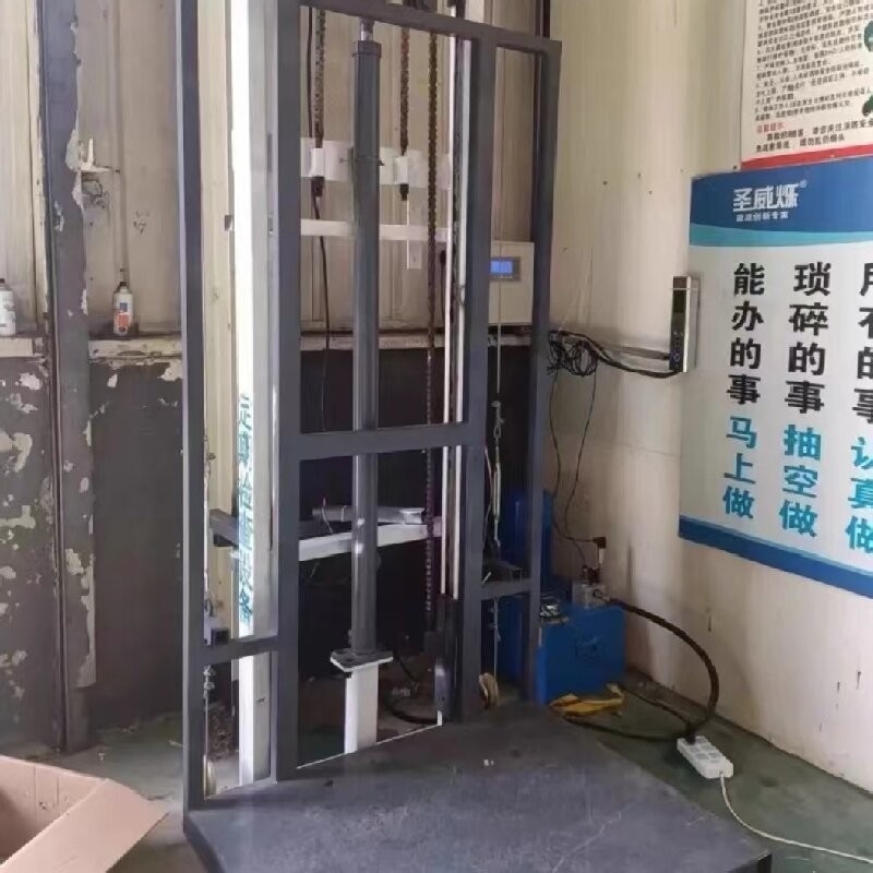 PLC Controlled Steel Hydraulic Cargo Lift with 1-2 Ton Capacity  Emergency Stop Button