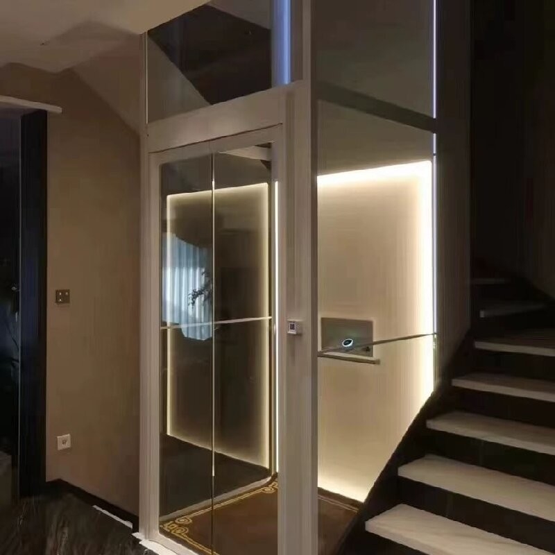 304 Stainless Steel / Aluminum Alloy Cabin 220V Hydraulic Elevator with Single Phase Power