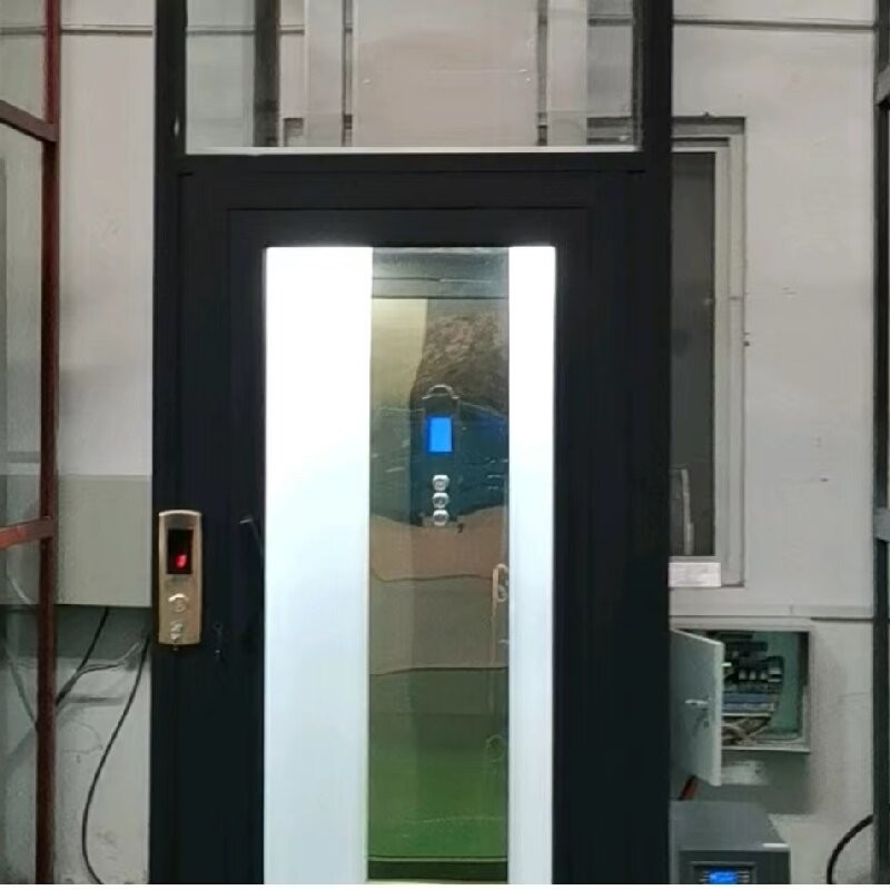 5 Stops Pitless Passenger Lifts With 2.9m Cylinders And Emergency Stop Stainless Cabin