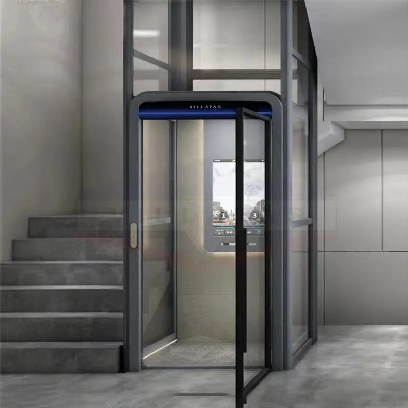 3m Over Head Space Saving Hydraulic Home Elevator Personal 14.5M Max Height Stainless Steel 5 Stops