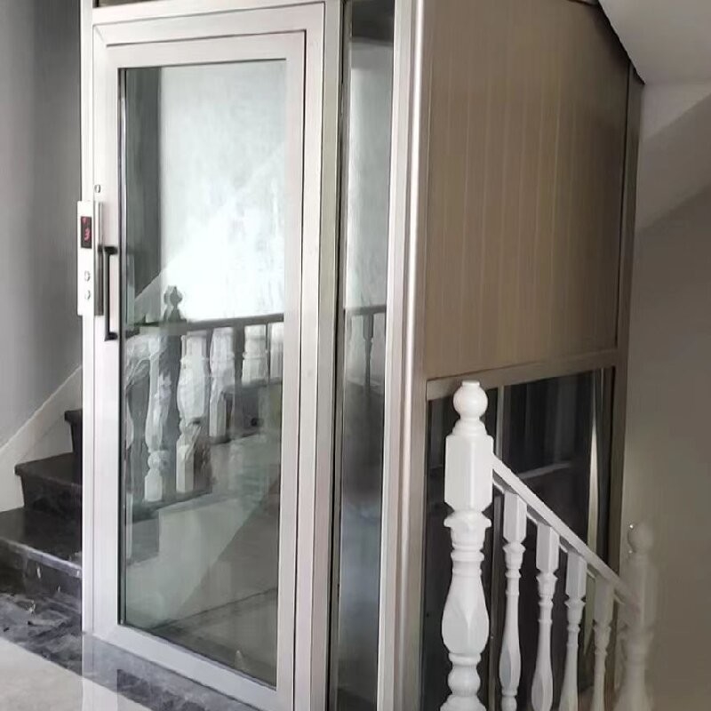 Customizable Hydraulic Home Elevator Sightseeing Cabin With 4.7 Kw Motor And 3m Overhead Clearance