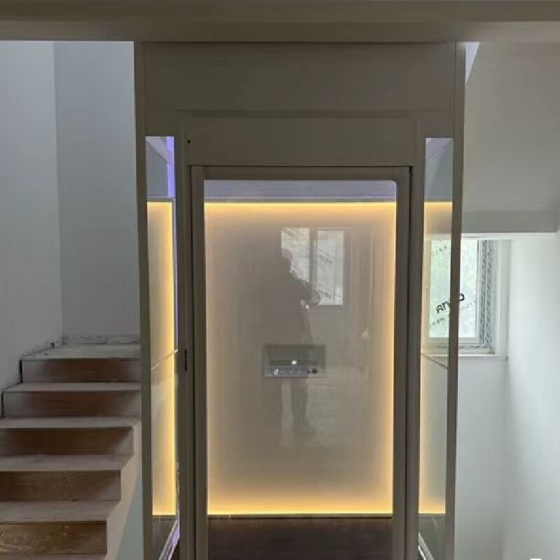 2.9 Meter Single Phase Hydraulic Mrl Home Elevators With Automatic Door And Stainless Steel Cabin