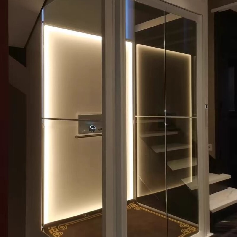 Space Saving Hydraulic Lift For Villas  With Single Phase Power And 0 M Pit
