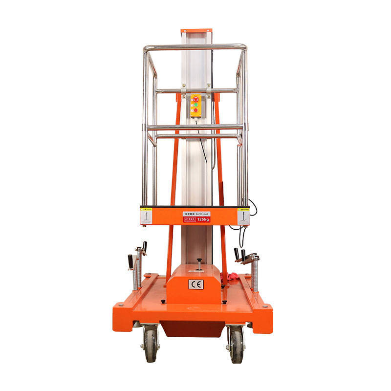 Aluminum Alloy Telescoping Vertical Mast Lift Platform  Lightweight Lifting Device Shopping Mall Use