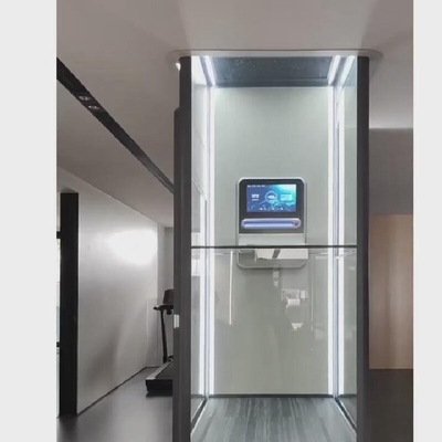 400 Kg Automatic Screw Driven Elevator with Safety Features for Indoor 2 Stops Glass Square Cabin