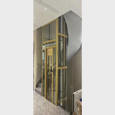 Semi Circle Home Elevator Gearless Traction 400 Kg Center Opening