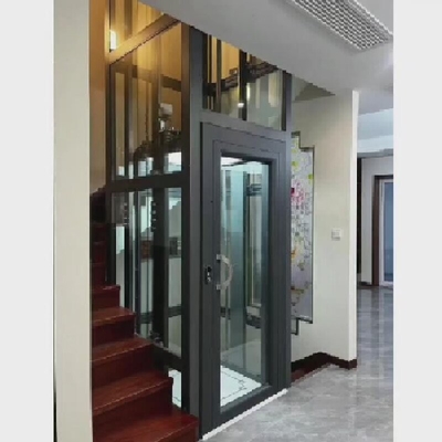 Industrial Feeling Traction Home Elevator Without Machine Room 400kg Customized Cabin