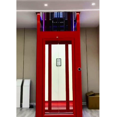 Hot Red Romantic Mrl Traction Home Elevator Running Smoothly