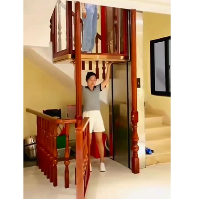 Bottom Safety Touch Panel Naked Cabin Hydraulic Home Elevator 0.25 M/S